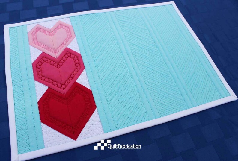 Valentine Table Runner, Heart to Heart, Heart Table Runner, Quilt Pattern, Holiday, Valentines Day, Heart Quilt, Table Decor, Holiday Decor image 5