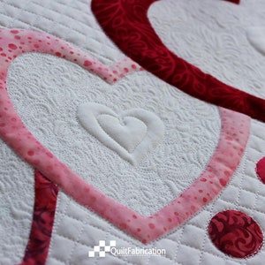 Valentine Table Runner, Hearts, Valentines, Quilt Pattern, Love Abounds, Holiday, Home Decor, Applique, Valentine Decoration, Modern Decor image 2