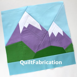 Purple Mountains Quilt Block Pattern: Template Paper Piecing (PDF Download)