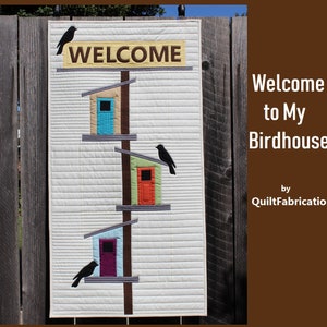 Welcome to My Birdhouse, Bird Wall Hanging Quilt Pattern, Instant Download PDF image 7