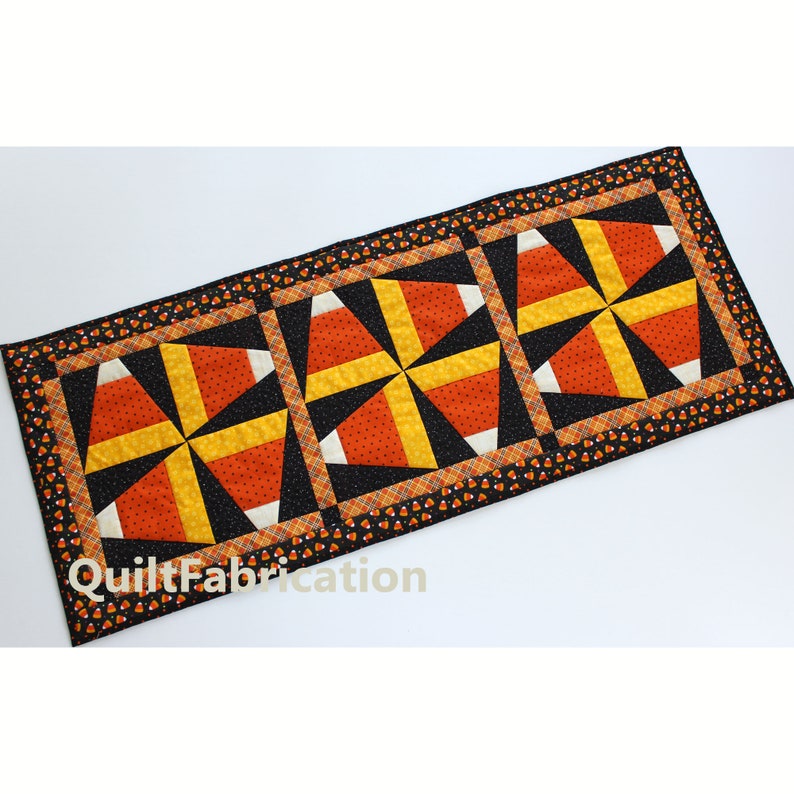 Candy Corn Table Runner, Easy Beginner Halloween Quilt Pattern, PDF ...