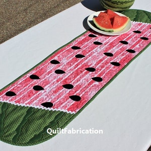 Watermelon Table Runner, Watermelon Decor, Table Decoration, Picnic Table Decor, Picnic Party, Summer Decorations, Quilt Pattern, Home Decor image 5