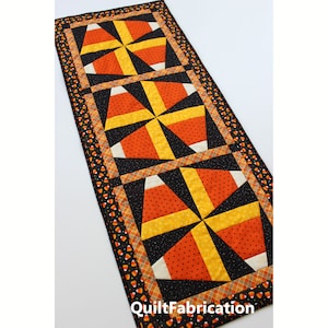 Candy Corn Table Runner, Easy Beginner Halloween Quilt Pattern, PDF Download