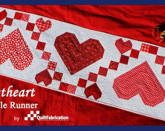 Quiltpatroon tafelloper hart: Valentijnsdagdecor (pdf-patroon)