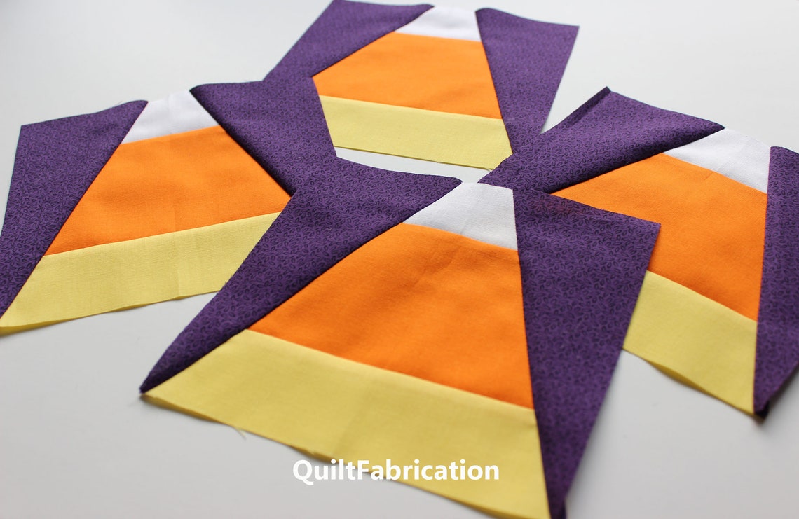 Halloween Candy Corn Quilt Block Easy Piecing Beginner PDF Etsy