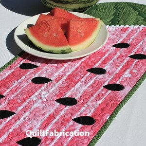 Watermelon Table Runner, Watermelon Decor, Table Decoration, Picnic Table Decor, Picnic Party, Summer Decorations, Quilt Pattern, Home Decor image 2