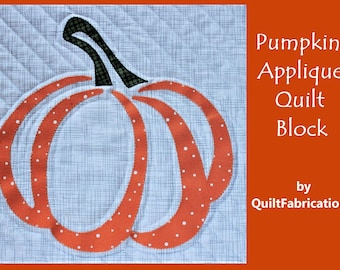 Pumpkin Applique Quilt Block, Fall Quilt, PDF Applique Quilt Pattern