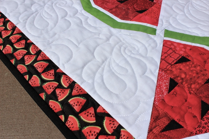 Watermelon Delight, Summer Picnic Quilt, Intermediate PDF Quilt Pattern, Lap, Twin Sizes, Watermelon Decoration 画像 4