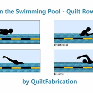 Swimming Silhouettes, Quilt Row Pattern, Rows Only, Instant PDF Row Pattern imagem 3