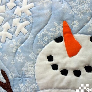 Let It Snow, Snowman, Snowflakes, Holiday Decor, Winter Wall Decor, Easy Applique Quilt Pattern image 4