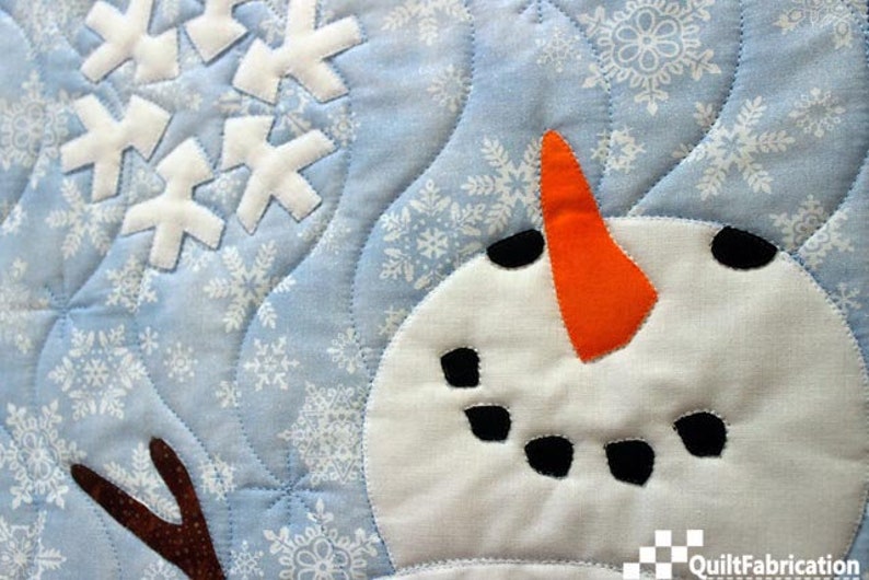 Let It Snow, Snowman, Snowflakes, Holiday Decor, Winter Wall Decor, Easy Applique Quilt Pattern image 4