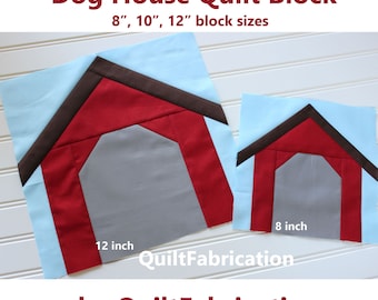 Dog House Quilt Block, Multi Size Patroon, Gemakkelijke beginner, PDF-download