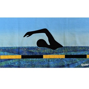 Swimming Silhouettes, Quilt Row Pattern, Rows Only, Instant PDF Row Pattern image 2