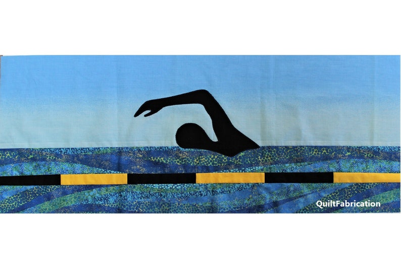 Swimming Silhouettes, Quilt Row Pattern, Rows Only, Instant PDF Row Pattern image 2
