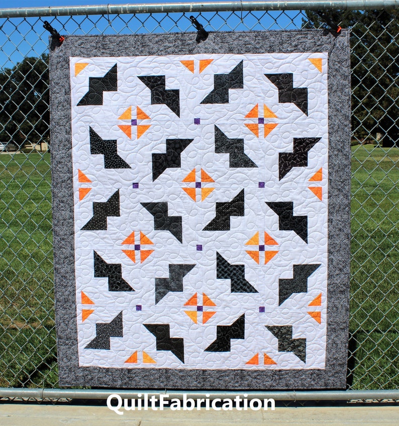 Just Batty, Halloween Quilt Pattern, Multi Sized, Easy Fall Quilt Pattern image 3