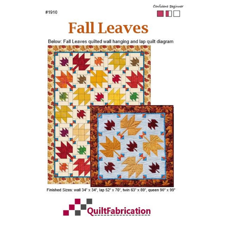 Fall Leaves, Easy Multi Size Quilt Pattern, Fall Leaf Decor image 4