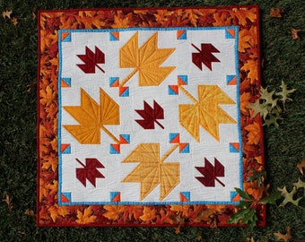 Fall Leaves, Easy Multi Size Quilt Pattern, Fall Leaf Decor