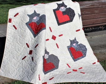 Wrap Up Some Love, Cat Quilt, Multiple Sizes, Instant PDF Download