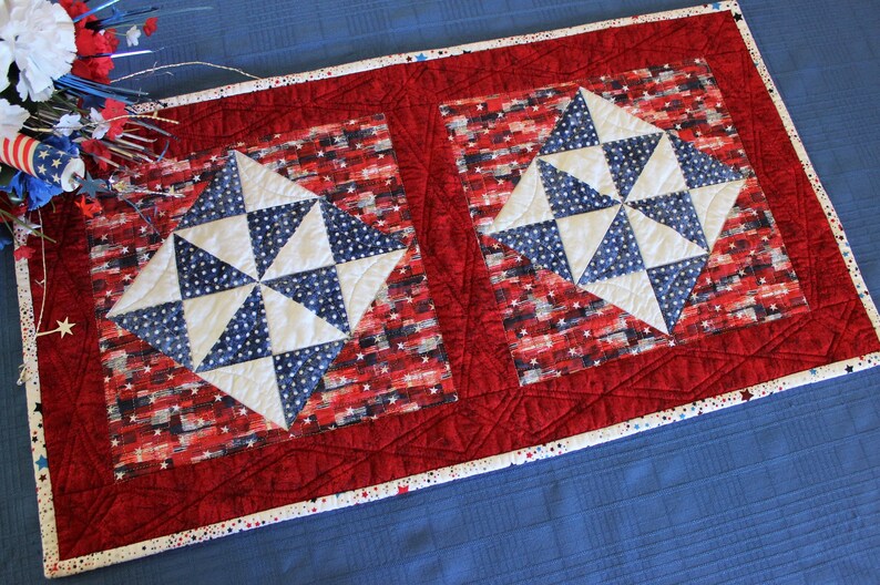 Holiday Stars, Placemat, Table Runner, Quilt Pattern, Home Decor, Easy Quilt Pattern, Christmas Decoration, Patriotic, Seasonal Decor image 3