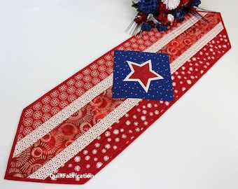 Patriot Table Runner Pattern: Beginner Quilt, Fourth of July (PDF Download)