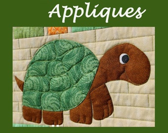 Turtle Pattern, Quilt Pattern, Reptile Applique, Applique Pattern, Animal Applique, Kids Quilt, Toddler Quilt, Kids Turtle Quilt