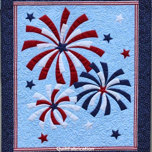 Fireworks, Wall Hanging, Fourth of July decor, Red White and Blue, Quilt Pattern, Patriotic, Modern Stars Decor image 6