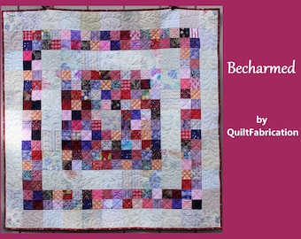 Becharmed Baby Quilt, Scrap Quilt, Beginner Quilt, Charm Squares