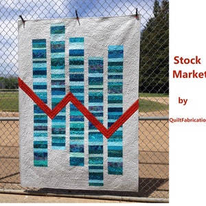 Stock Market, Scrap Quilt, String Quilt, Lap, Twin Quilt, Quilt Pattern, Modern Quilt image 1