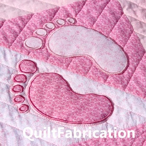 Baby Feet Quilt Block, 9in and 12in, Easy Applique, Beginner Quilt ...