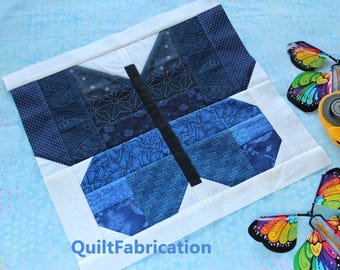 Butterfly Quilt Block, Easy Piecing, Beginner PDF Instant Download Pattern