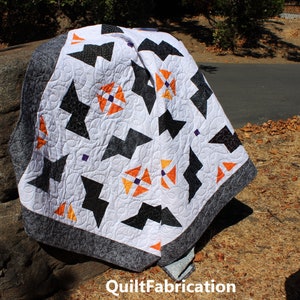 Just Batty, Halloween Quilt Pattern, Multi Sized, Easy Fall Quilt Pattern image 4