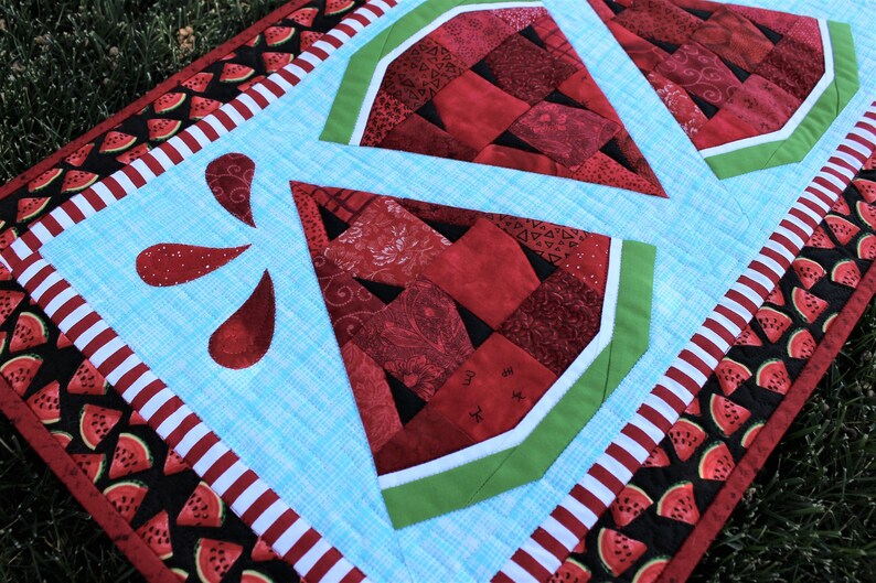 A Juicy Watermelon Wedge On The Watermelon Twist Table Runner! Pattern B1E