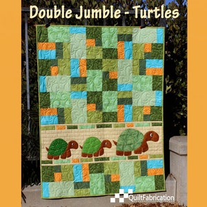 Turtle Quilt Pattern, Instant PDF Download Kids Quilt Pattern, Applique Toddler Quilt