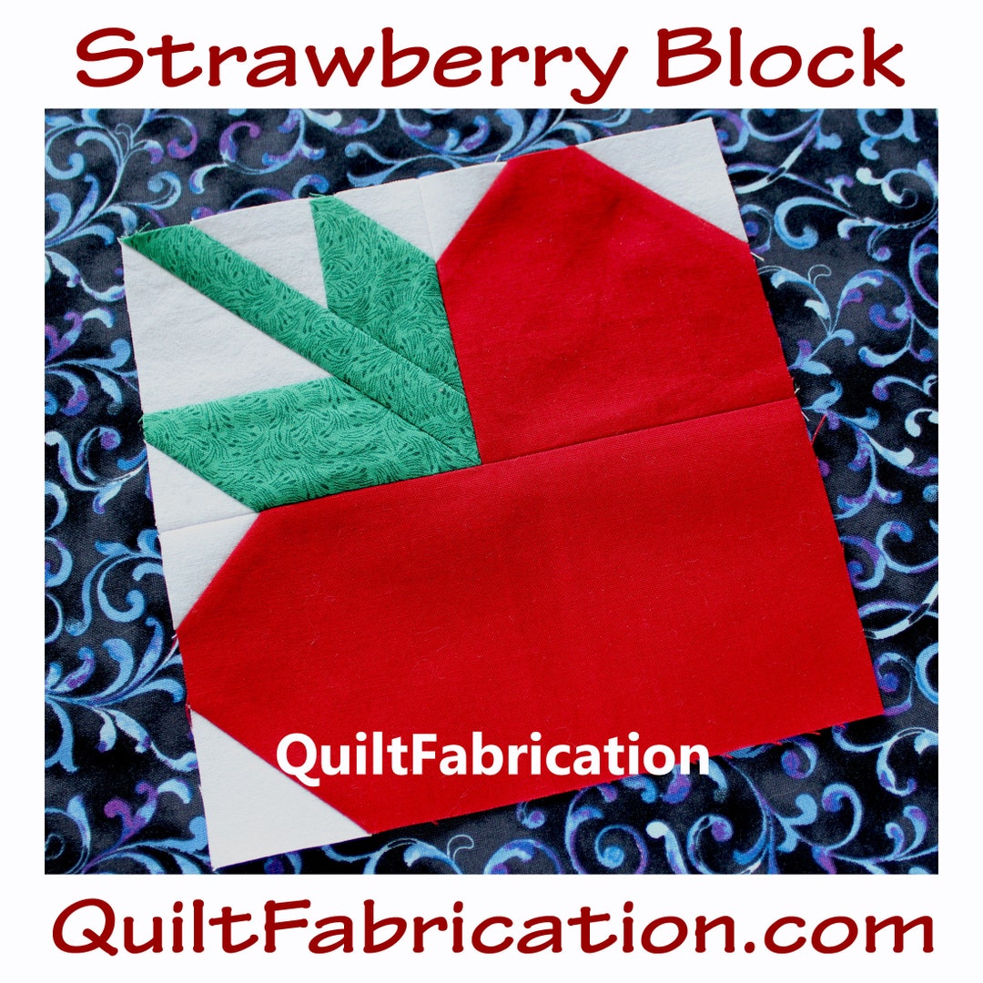 Strawberry Quilt Block, Beginner PDF Instant Download Pattern, Multi