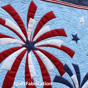 Fireworks, Wall Hanging, Fourth of July decor, Red White and Blue, Quilt Pattern, Patriotic, Modern Stars Decor image 2