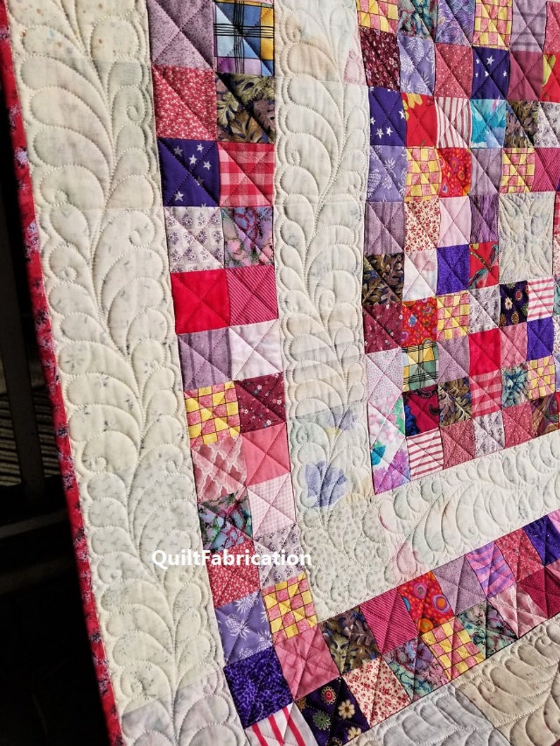 Becharmed Baby Quilt, Scrap Quilt, Beginner Quilt, Charm Squares image 2