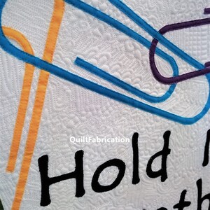 Hold It Together, Paperclips Wall Hanging, Modern Applique Quilt Pattern, Instant PDF Download, Humorous Art Decor image 3