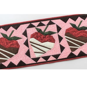 Chocolate Dipped Strawberries Table Runner, Instant Download PDF Quilt Pattern, Paper Pieced Intermediate Level image 2