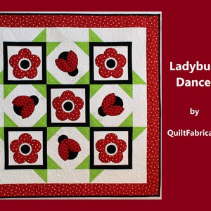 Ladybug Dance, Quilt Pattern, Applique Quilt, Baby Quilt, Wall Hanging, Easy Applique Quilt Pattern image 6