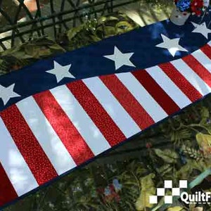 Patriotic Wave Table Runner, Easy Quilt Pattern, Two Sizes, Fourth of July Decor image 5