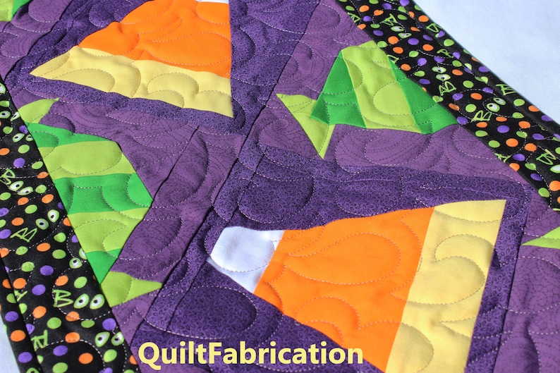 Halloween Candy table runner, Intermediate PDF Download Quilt Pattern, Fall Decoration image 4