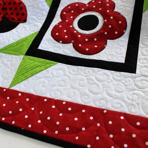 Ladybug Dance, Quilt Pattern, Applique Quilt, Baby Quilt, Wall Hanging, Easy Applique Quilt Pattern image 3