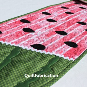 Watermelon Table Runner, Watermelon Decor, Table Decoration, Picnic Table Decor, Picnic Party, Summer Decorations, Quilt Pattern, Home Decor image 3