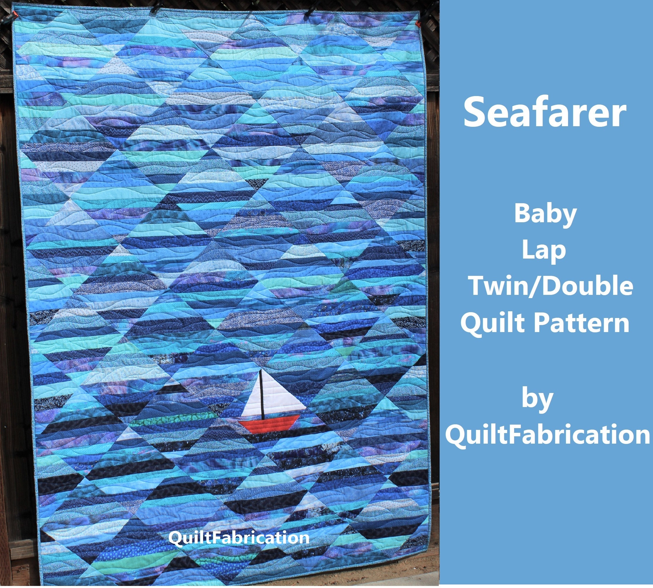 Seafarer Quilt Pattern Nautical Sailboat Easy Scrap Quilt Etsy Canada