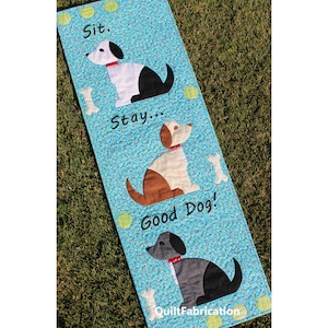 Doggone Good, Intermediate Dog Quilt Pattern, Wall Hanging, PDF Download