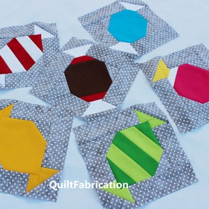 Penny Candy Quilt Blocks, Beginner PDF Quilt Pattern, Halloween Candy, Christmas Candy image 5