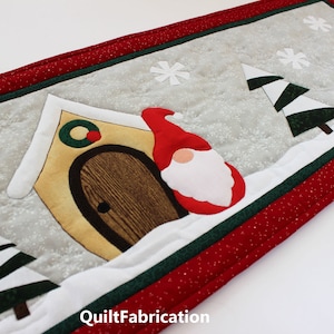 Gnome for the Holidays, Table Runner Pattern, Easy Fusible Applique Quilt, Instant Download PDF Quilt Pattern
