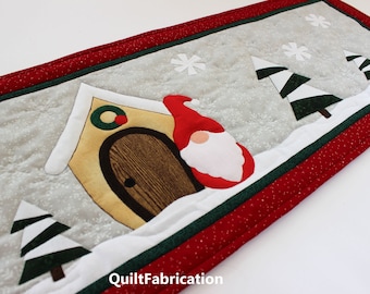 Patrón de camino de mesa de gnomo: Edredón con apliques navideños (patrón PDF)