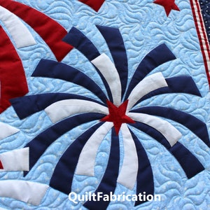 Fireworks, Wall Hanging, Fourth of July decor, Red White and Blue, Quilt Pattern, Patriotic, Modern Stars Decor image 3