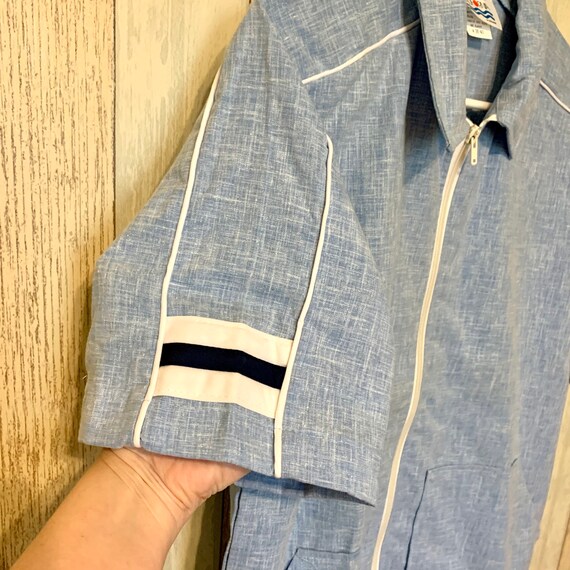 SALE: Deadstock 1970s/80s Chambray Zip Shirt, M - image 4